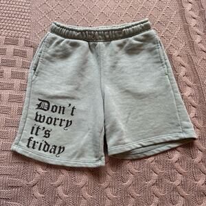 Zara “Don’t Worry It’s Friday” Pull on Shorts ~ 7